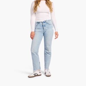 Nuuds Women's Light Blue Straight Leg Jeans - 29 Curvy